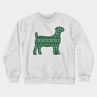 Show Boer Goat with Green Southwest Aztec Pattern Crewneck Sweatshirt